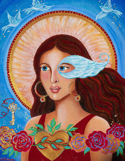 Spirit Voyager: She Travels between the Worlds Canvas Giclee Print 16 x 22