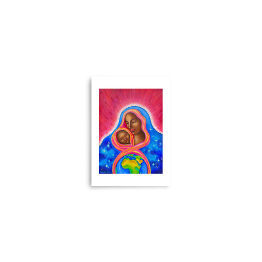 She Holds the World in Her Heart 5" x 7" Altar Card