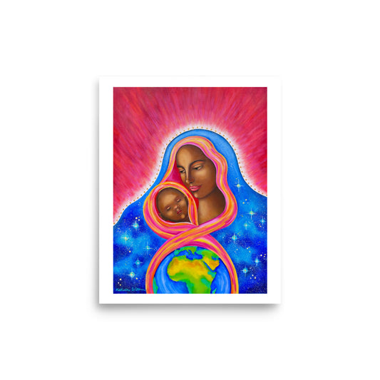 She Holds the World in Her Heart 8" x 10" Altar Card